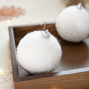 크리스마스 볼 트리 장식 화이트펀 80mm [4개입] 꾸미기 소품 용품 오너먼트 데코