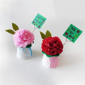 종이카네이션 만들기 꽃 메모꽂이(오렌지)-1인(랜덤발송)