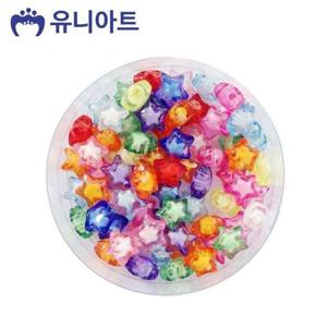 유니아트 5000 모양비즈 49번 투명 이중 구슬 (별) (P 공작 만들기 공예 미술놀이 유아미술