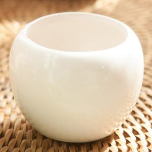 [1개 추가증정] 도자기 원형 유리 화분 6x4cm 조화꽃 전용 다육 인테리어 장식 소품 원예 용품 가드닝