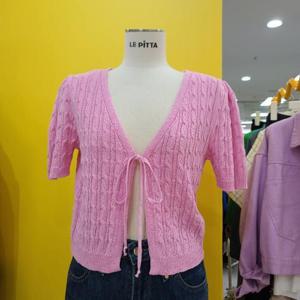 르피타 DP01 코튼리본끈 퍼프가디건 L252UKT501