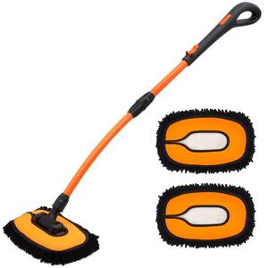 세차밀대 브러쉬 HB타입 셔닐재질 휘어진봉+걸레2개 셀프세차장