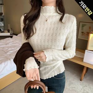 [올리비에스클로젯]하트 기모 레이스 블라우스_O2412BL149D_R