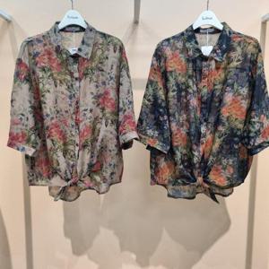 라티움 HC34 구김덜한쉬폰느낌루즈핏셔츠형블라우스 T2621bl07