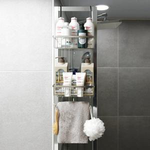 노바리빙 스테인레스 샤워부스 걸이형 욕실 선반 2단