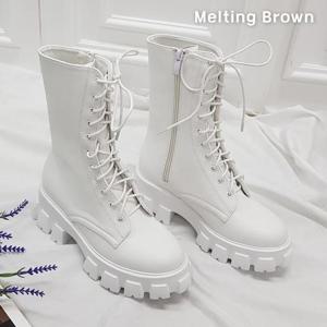 [멜팅브라운] 여성 데일리 시크 미들 워커 부츠 2color