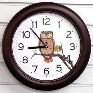 GB4639 무소음 부엉이 벽시계 진밤색 32cm 제조