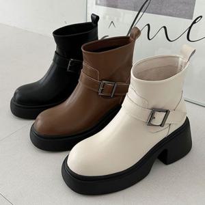 홀릭 HSM010 여성 워커 고급 소가죽 부츠 가을 겨울