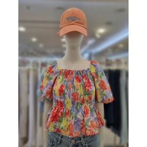 부루앤쥬디 세이브존03 부루앤쥬디  레인보우 플라워 블라우스 SAVBBKBQGBL004B