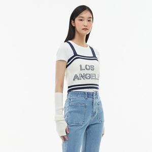 [랩][연예인 착용 상품](SET-상의) 로고 뷔스티에 니트(AQ1KV160)