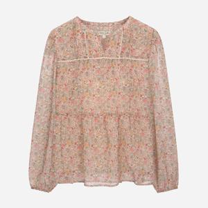 [써스데이아일랜드][KiiiKiii 착용]레이스 믹스 쉬폰 블라우스(T256MBL151W)