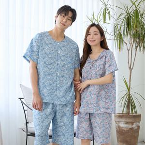 바풀 CA4S109-16 커플잠옷 인견 파자마 잠옷 상하 남녀 세트 1