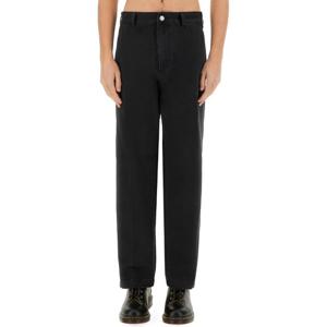 오베이 하이웨이스트 스트레이트 버튼 클로저 진 142010078 BLA