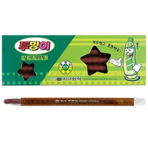 지구화학 투명이 낱색 색연필 (12자루) 1다스 (갈색) 그리기도구 미술놀이 색칠도구 미술준비물 미술색연필