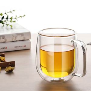 (로하티)감성 이중 유리컵(250ml) 유리컵 이중유리컵 손잡이유리컵 이중유리컵 유리물컵 유리음료컵 다용도