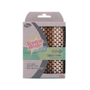 3M 내츄럴 옥수수 그물망사 수세미 2개입 주방수세미 다용도수세미 다목적수세미 설거지수세미 설겆이수세