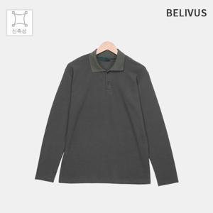 빌리버스 남자 부드럽고 쫀쫀한 머슬핏 긴팔 카라티 직장인 출근룩 BAZ004