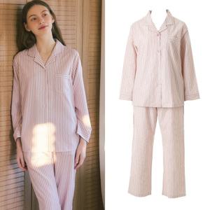 [비너스]여성잠옷 가볍고 부드러움 면 레이온 긴팔 파자마 [VPAA205W]