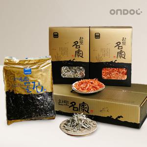 [온도씨]건어물 고급세트 4호(돌김100장,중멸800g,건새우500g)