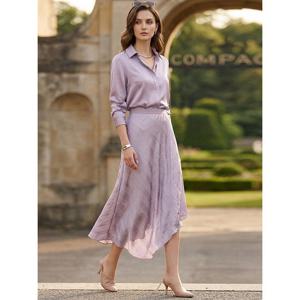 [꼼빠니아]새틴 슬래시 주름 롱 스커트_CACS1-WQS050