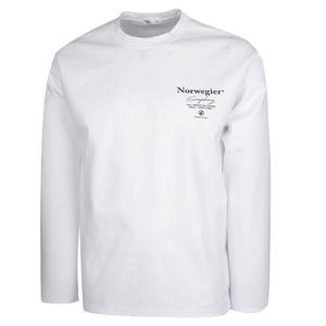 남자 노르웨이 분또 라운드 긴팔 티셔츠 RB-TSA-Q007-화이트