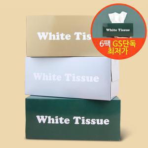 [체험특가]화이트미용티슈180매x6팩 100%천연펄프 먼지 최소화 피부 저자극
