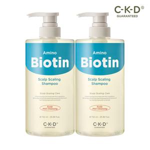 CKD [1 +1] 아미노비오틴 두피각질샴푸 750ml / 탈모 증상 완화 기능성 + 쿨링감 (정가 56,000원)
