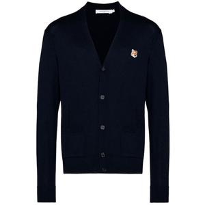 메종키츠네 폭스헤드 패치 울 가디건 GU00542KT1036 네이비