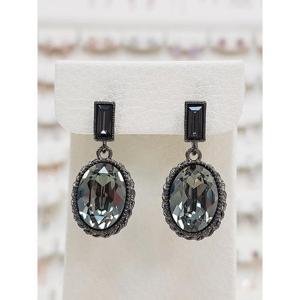 볼라레 세이브존01 빅사이즈 블랙 다이아 드롭귀걸이 LE870