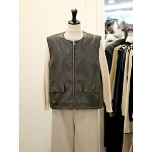 메종블랑쉬 세이브존03 페이크 레더 라운드 베스트 조끼 AGM251JVO201A