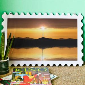 아트박스/꾸밈 nt754-행잉액자_영광의십자가(우표가로대형)