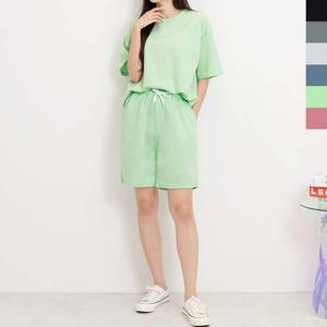 여성의류 GQQ M580_M680 여자오버핏반팔티_밴딩5부반바지세트