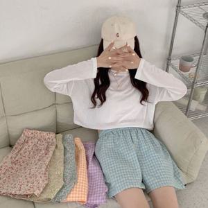 (BNCW-C3011) 체크플라워 캐쥬얼 숏팬츠 / 6color 여성의류 여성티셔츠 여성긴팔티 여성골지티 여성이너웨어 여자의류 여성봄옷 여자봄옷