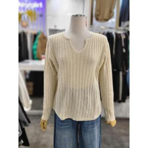 밸리걸 세이브존01 봄 브이넥 골지 긴팔 니트 825840