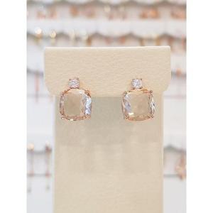 볼라레 세이브존01 매력적인 샴페인 사각 커팅 볼드 귀걸이 spe847