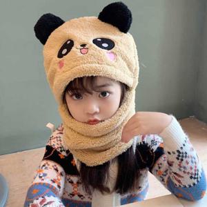 어린이 털모자 넥워머 모자 스타일 겨울 여행 패션