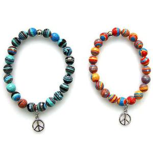 평화 공작석 커플 원석 팔찌