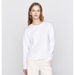 [지오다노] 여성 베이직 인터락 이중직 면 무지 긴팔 티셔츠 326502