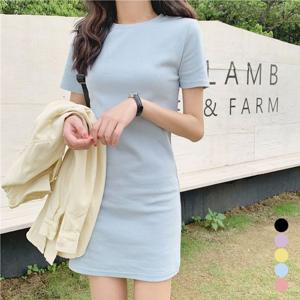 파스텔 컬라 반팔 미니원피스 URD-078