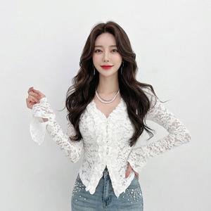 [금찌]금찌 루비 프릴 레이스 블라우스 ST8156B