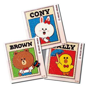 빈티지 브라운앤프렌즈 보석십자수 스티커 10x11cm BST3-403