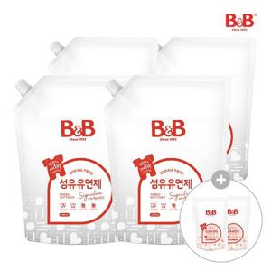 [증정] 비앤비 유아 섬유유연제 베르가못향 1500ml 리필형 4입+유연제800ml 2개증정