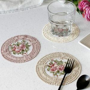 꽃자수 포인트 레이스 티코스터 화병 화분 소품 받침