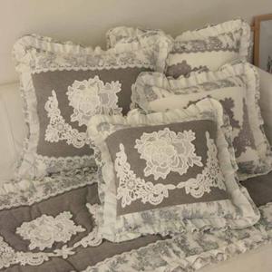 아트박스/앤코튼 리치 프릴 쿠션 40x40 (커버)/사각쿠션/침대쿠