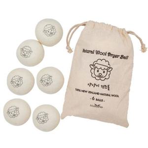 양양이 건조볼 6PCS 뉴질랜드 천연 울 드라이어볼 천연섬유유연제 세탁볼 울드라이어볼 울볼