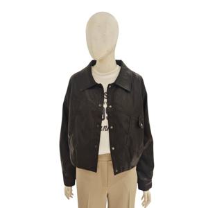 [에이비에프지]카라넥 똑딱단추 인조가죽 점퍼 ADA5HL09G