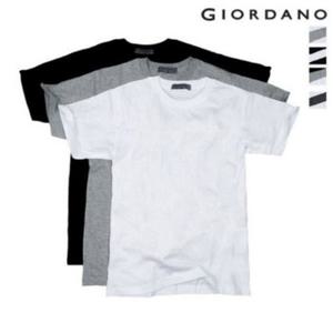 [백화점][지오다노]남여공용 라운드넥 이너용 면 반팔티셔츠 3장 패키지 (교복) 243801/01243801