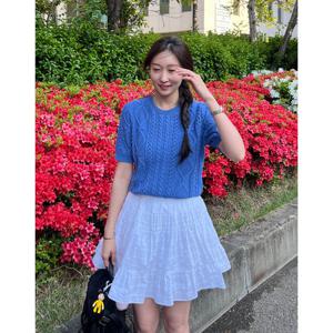 헤지스 여성 25SS 면100%아이보리 플레어 미니 스커트 HSSK5BS17IV