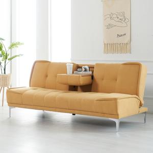 [무료배송]씨어터 컵홀더 3인용소파베드 패브릭