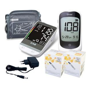 [선물용쇼핑백증정] 카스 팔뚝형 혈압계 MD2540+전용아답터+오리진 혈당계+시험지100매+침110+솜100